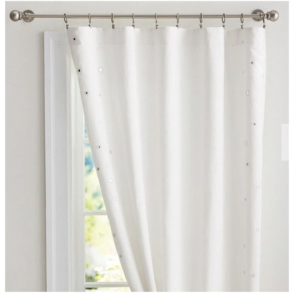 NWT - Pair of Pottery Barn Teen Ivory Cream Linen Mirror Drape 63” L x 52” W